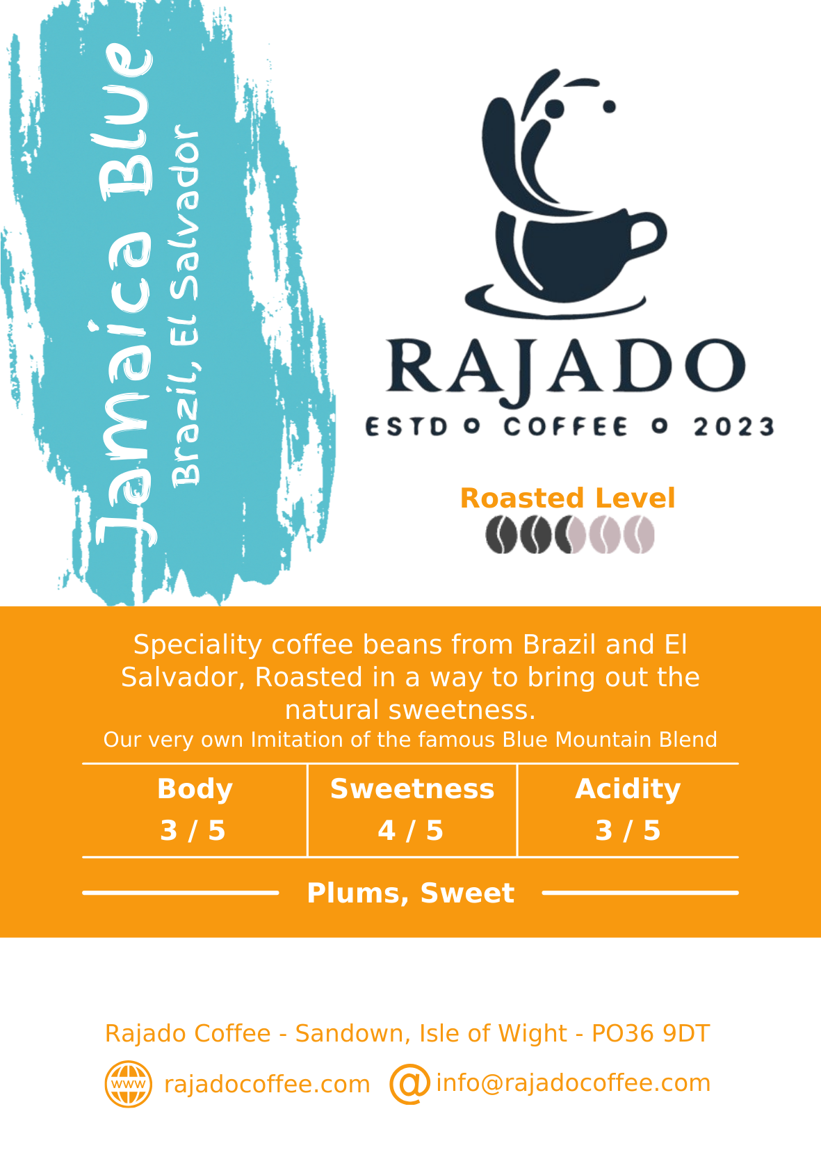 rajado jamaica blue imitation coffee blend