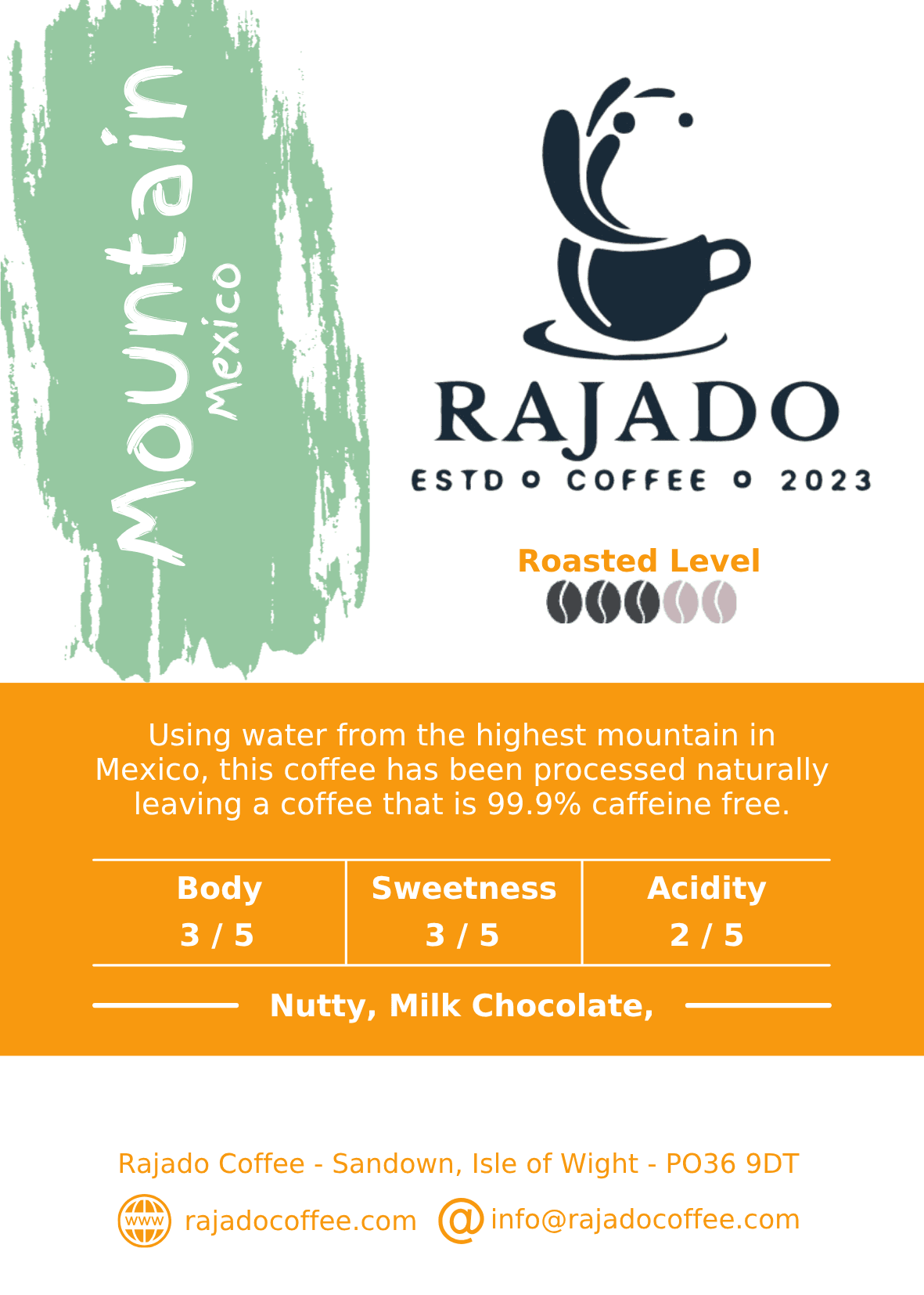 mountain mexico decaf (new blend) - rajado coffee