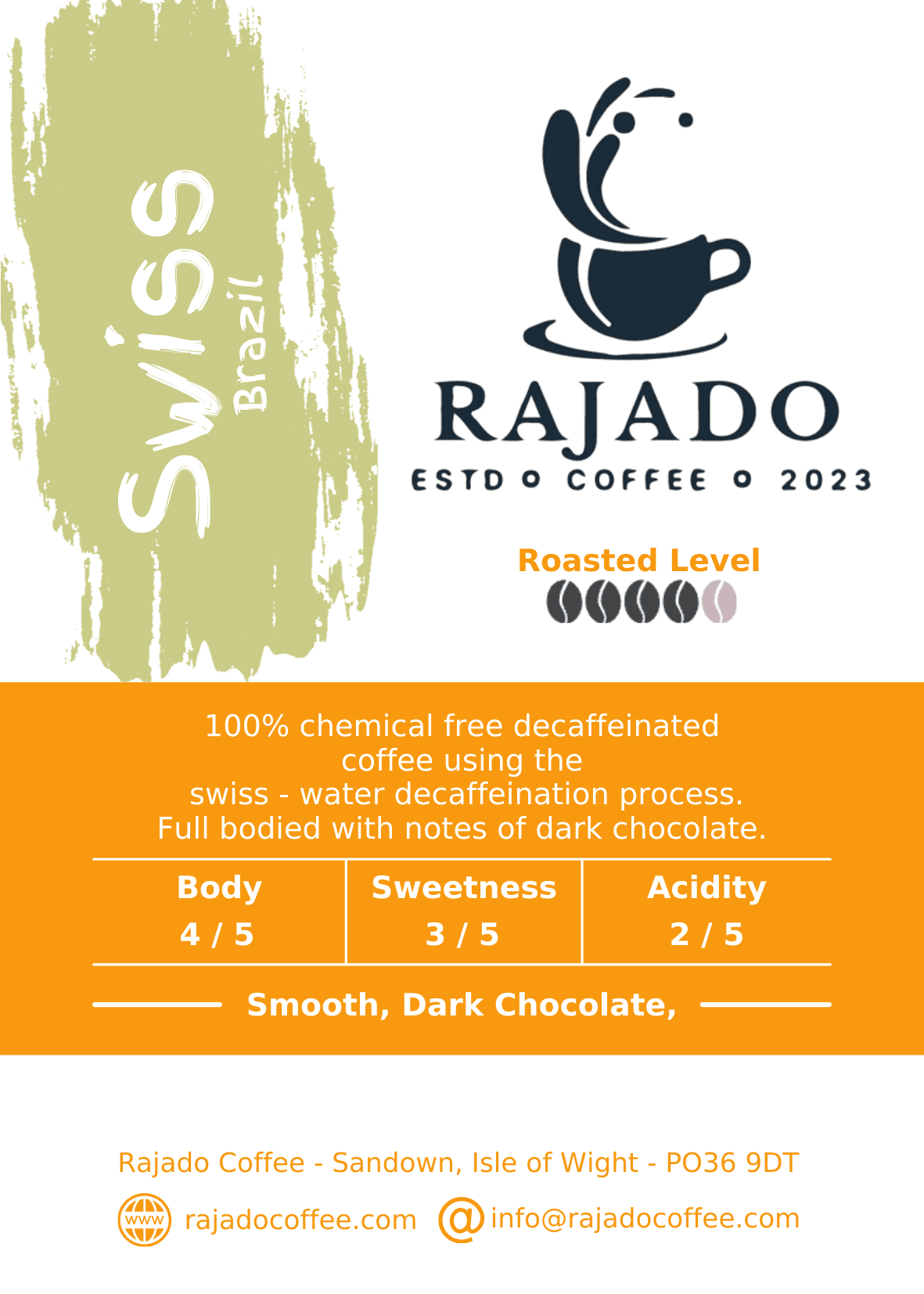 decaf - swiss - rajado coffee