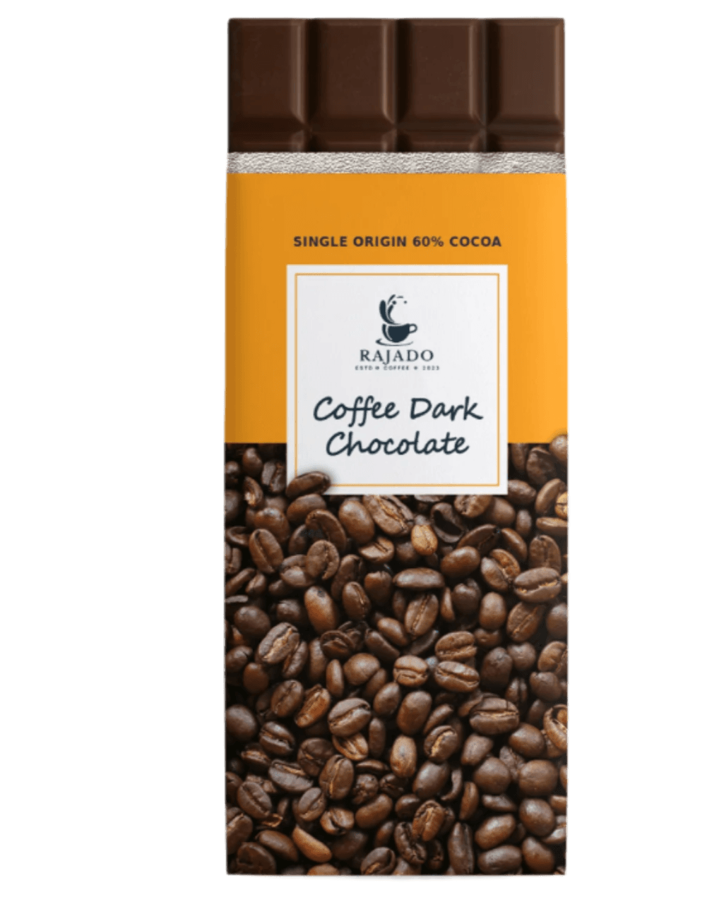 coffee dark chocolate bar 90g - rajado coffee