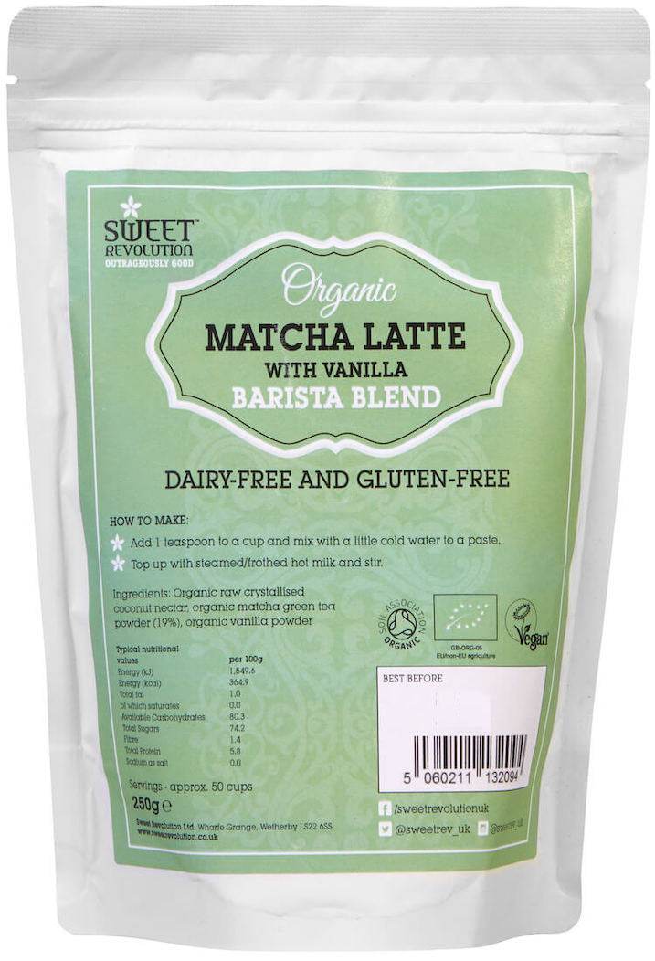 organic matcha latte with vanilla - rajado coffee