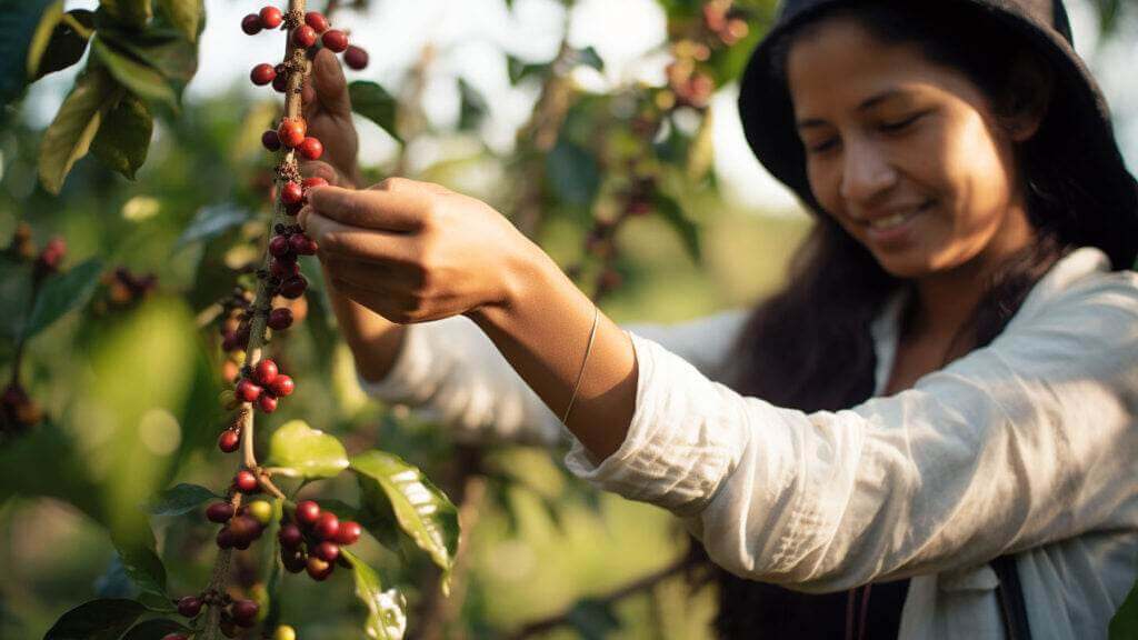 From Antioxidants to Mental Health: The Many Health Advantages of Coffee - woman harvesting coffee beans