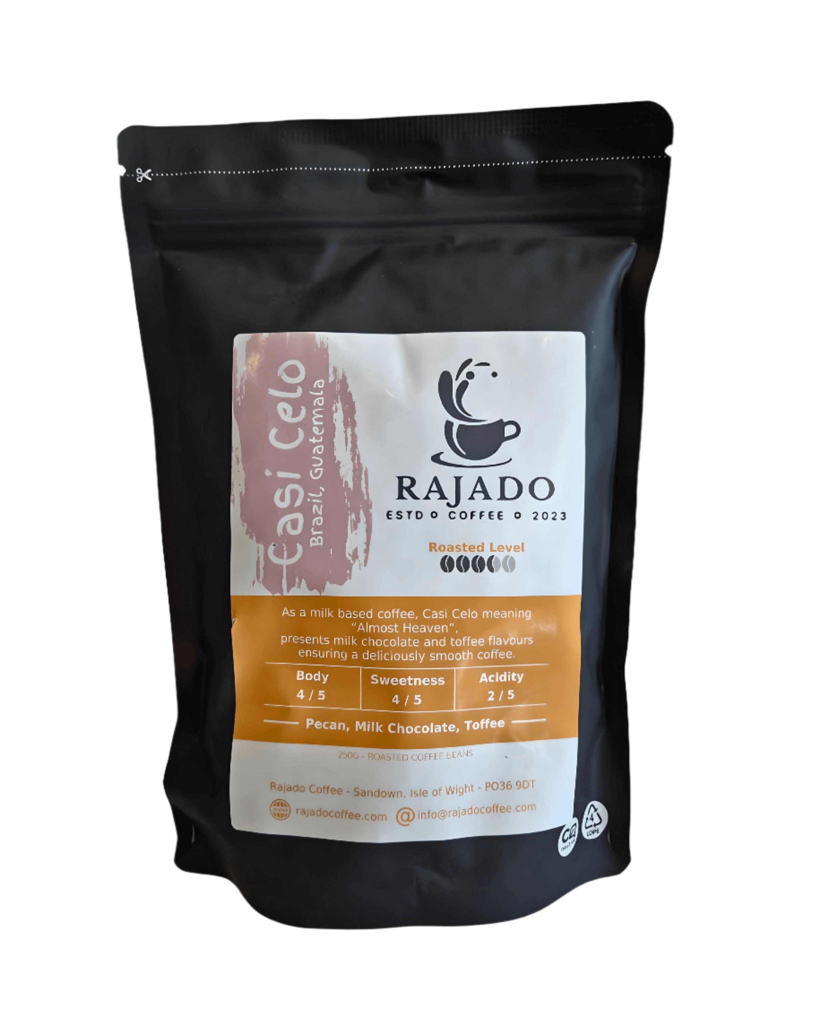 Coffee Blend & Biscuit Break pack featuring Rajado coffee with tasting notes of pecan and milk chocolate