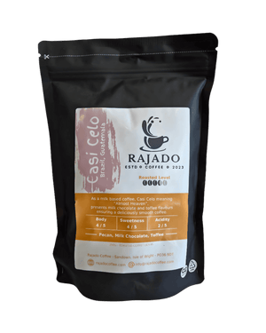 Coffee Blend & Biscuit Break pack featuring Rajado coffee with tasting notes of pecan and milk chocolate