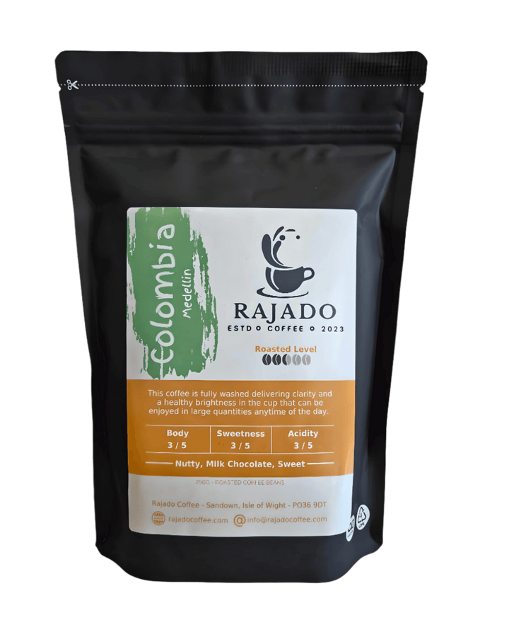 Single Origin Coffee Blend & Biscuit Break pack featuring Rajado Colombia coffee, ideal for espresso or filter.
