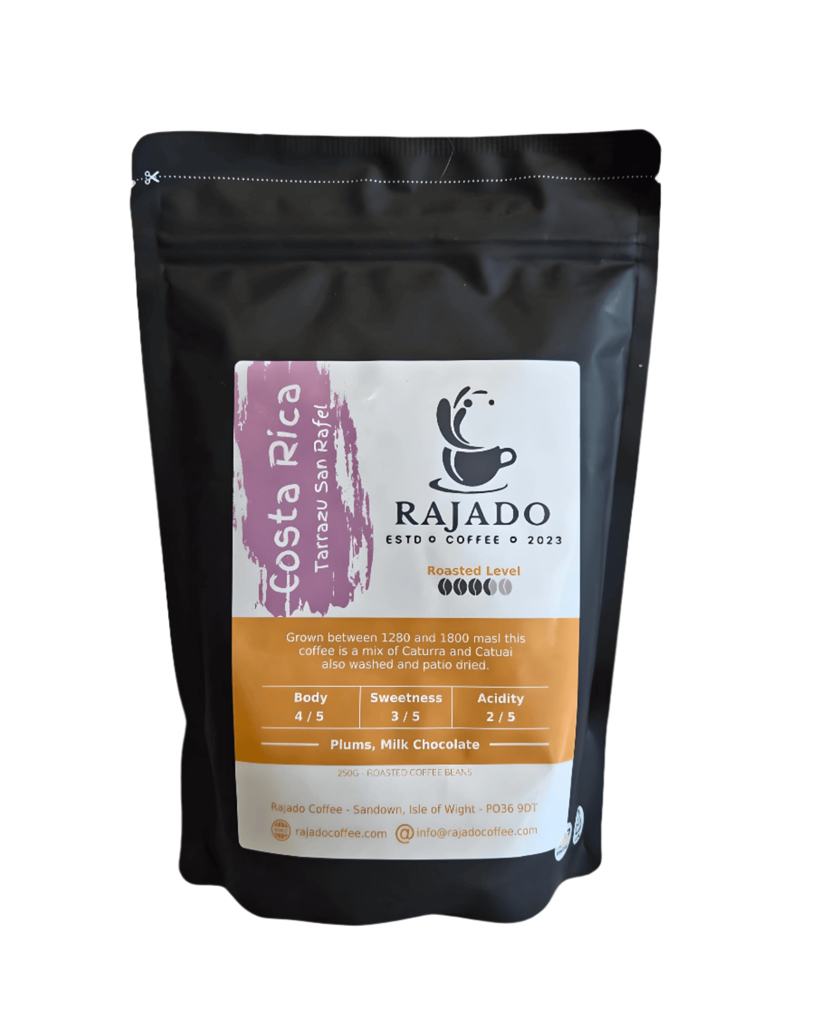 Single Origin Coffee Blend & Biscuit Break featuring Rajado Costa Rica coffee pouch.