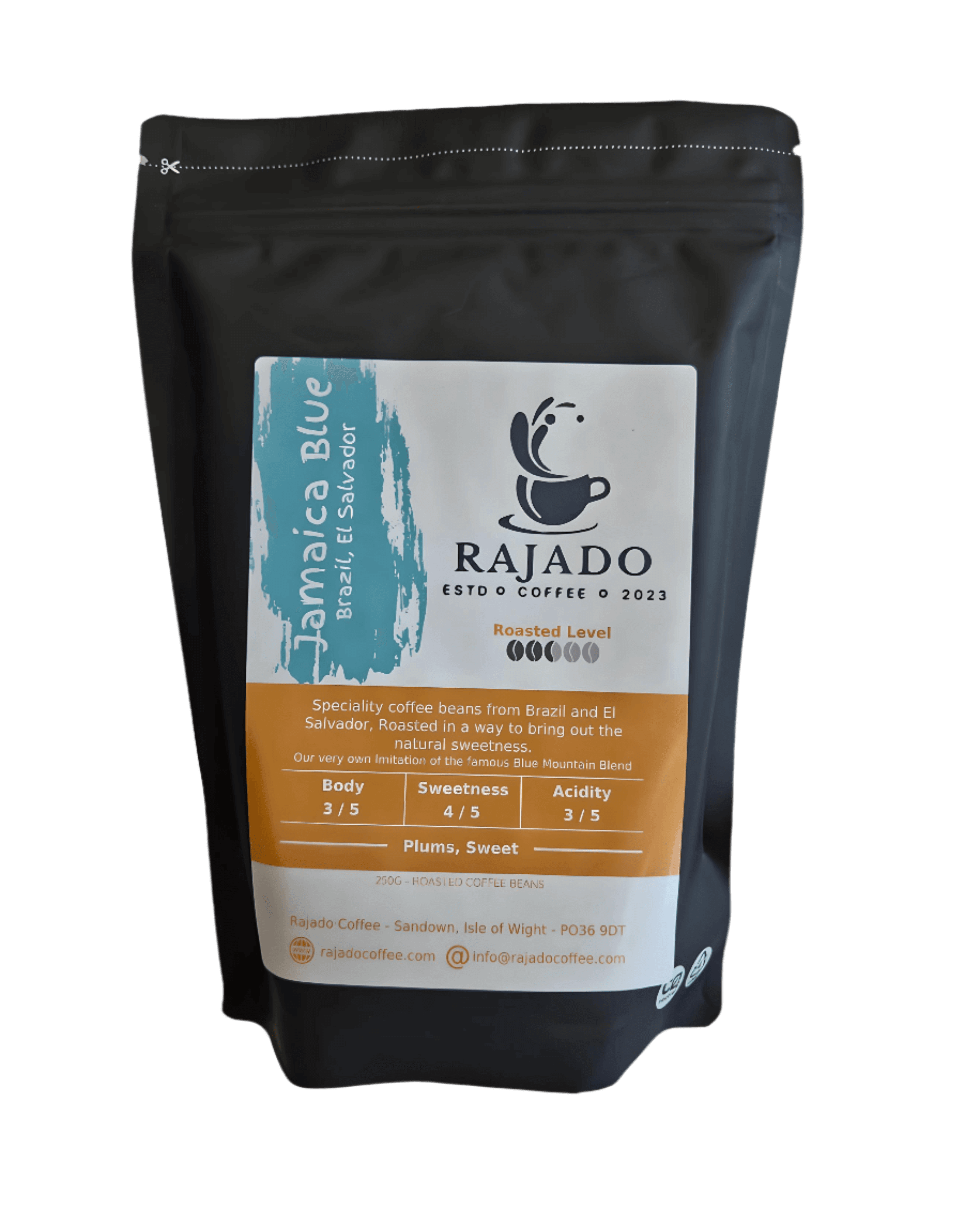Coffee Blend & Biscuit Break pack featuring Rajado coffee with notes of plums and sweetness, roasted specialty coffee.