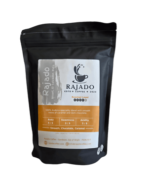 Coffee Blend & Biscuit Break pack featuring Rajado's specialty arabica coffee blend with smooth caramel notes.