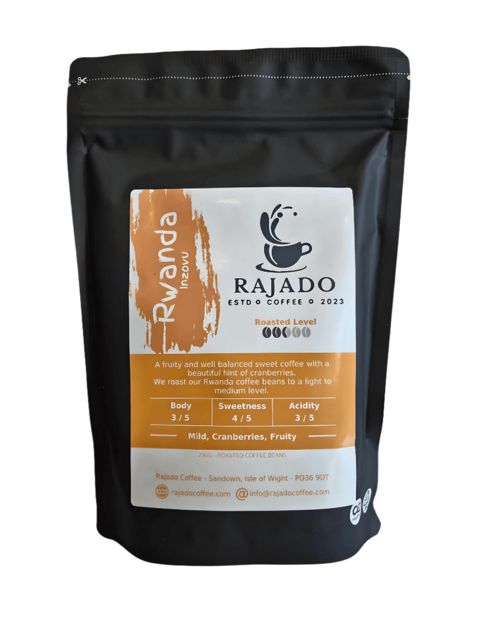 Single Origin Coffee Blend & Biscuit Break pack featuring Rwanda coffee with fruity notes.
