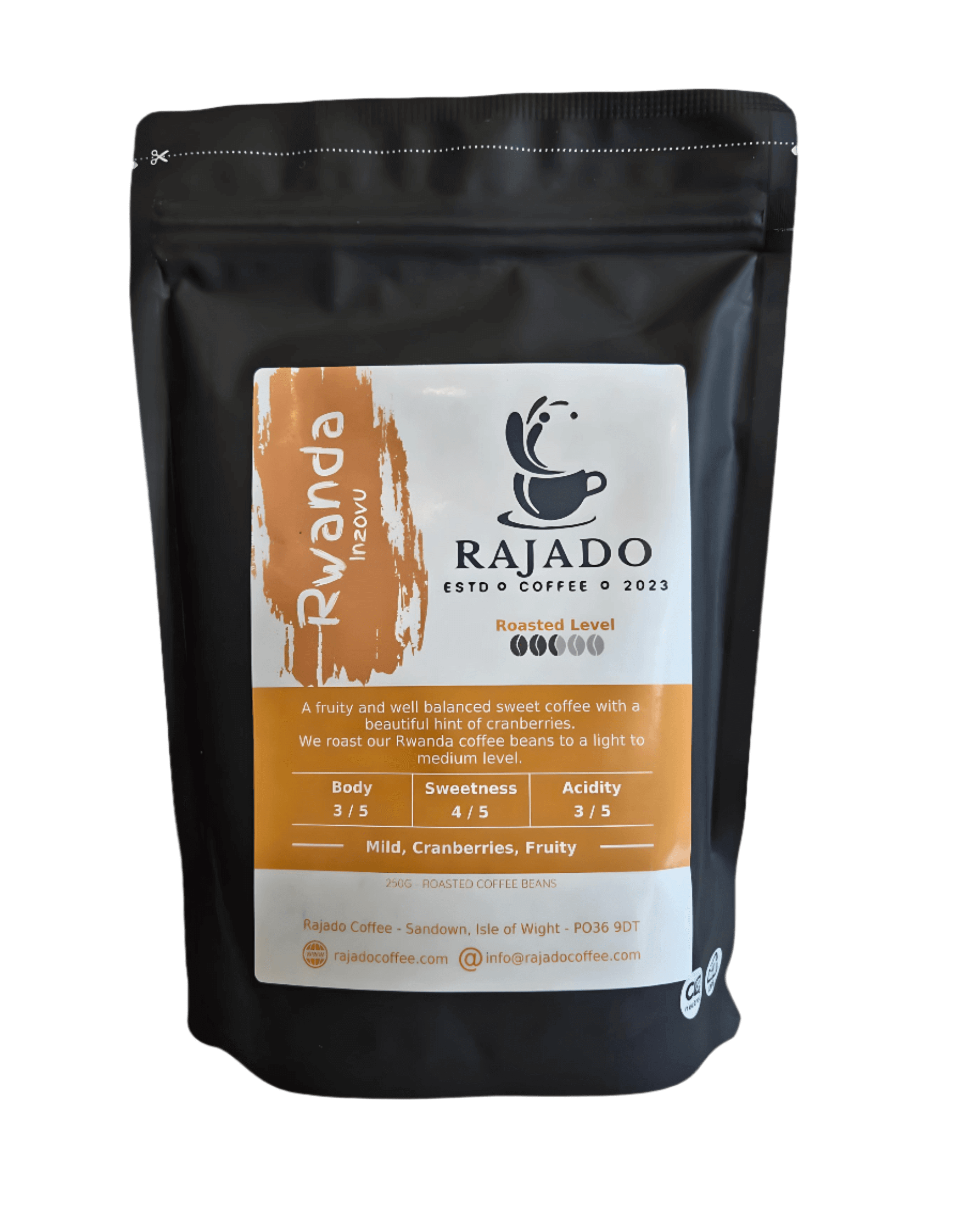 Single Origin Coffee Blend & Biscuit Break pack featuring Rwanda coffee with fruity notes.
