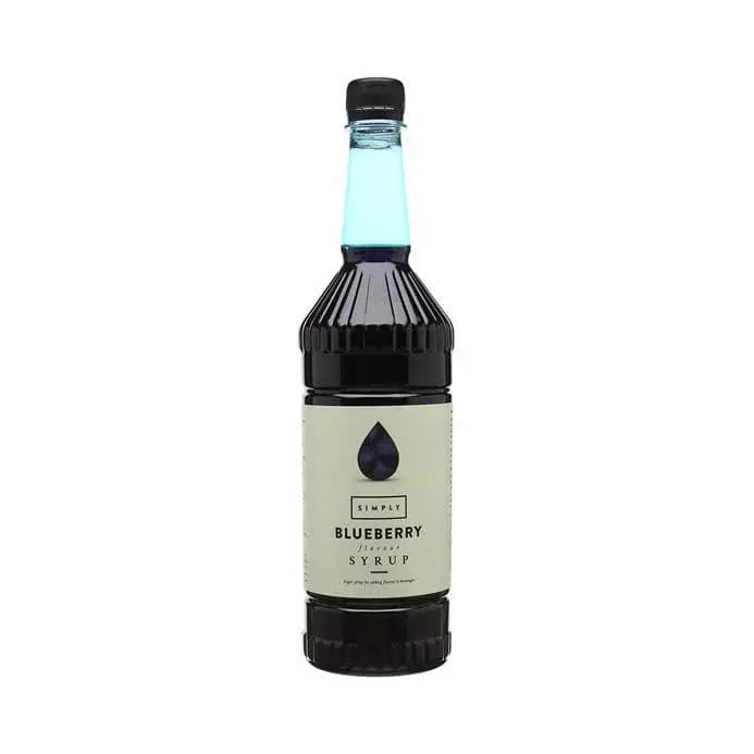 Blueberry coffee syrup 1 litre bottle showcasing its delicious flavor for enhancing coffee drinks.