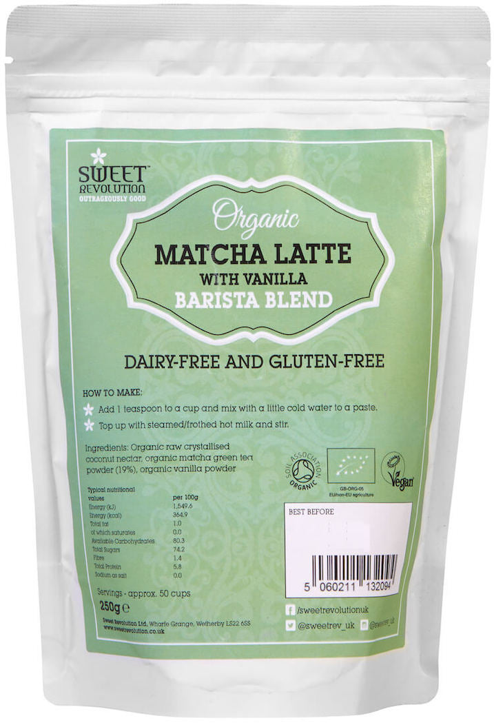 organic matcha latte with vanilla